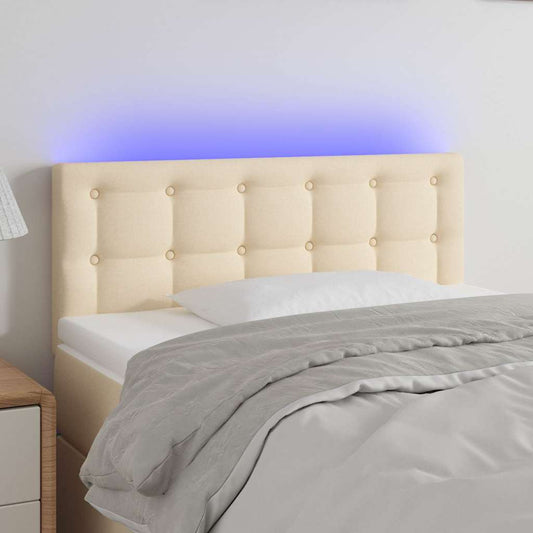 Testiera a LED Crema 80x5x78/88 cm in Tessuto