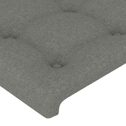 Testiera a LED Grigio Scuro 160x5x78/88 cm in Tessuto