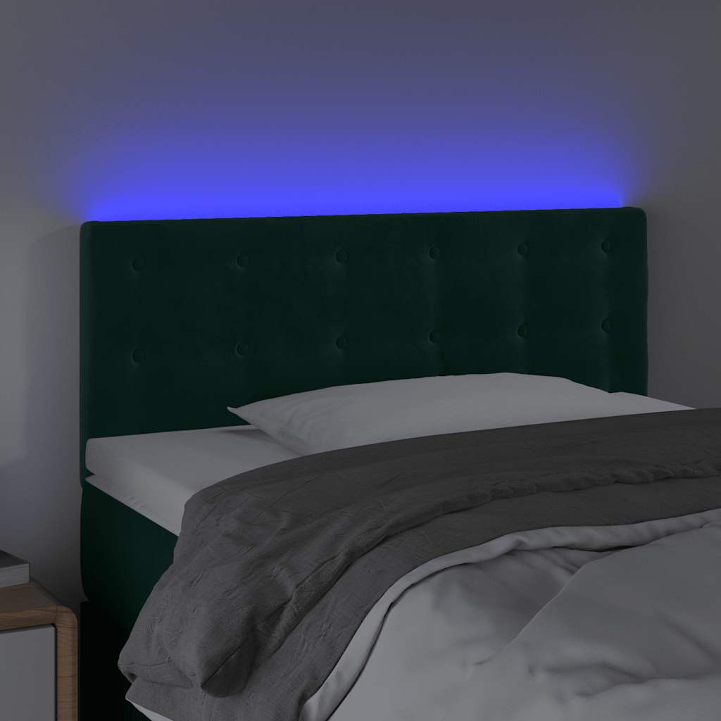 Testiera a LED Verde Scuro 80x5x78/88 cm in Velluto | homemem39