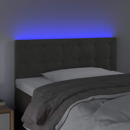 Testiera a LED Grigio Scuro 90x5x78/88 cm in Velluto
