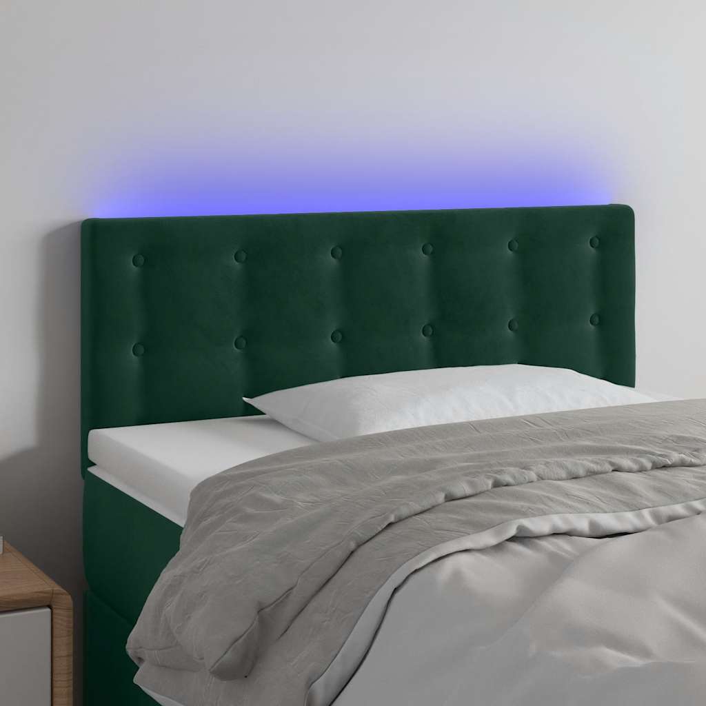 Testiera a LED Verde scuro 90x5x78/88 cm in Similpelle | homemem39