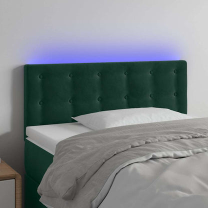 Testiera a LED Verde Scuro 100x5x78/88 cm in Velluto