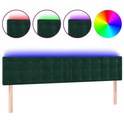 Testiera a LED Verde Scuro 180x5x78/88 cm in Velluto