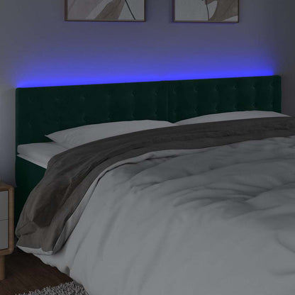 Testiera a LED Verde Scuro 180x5x78/88 cm in Velluto