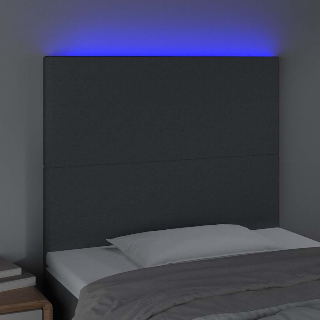 Testiera a LED GrigioScuro /128cm inTessuto