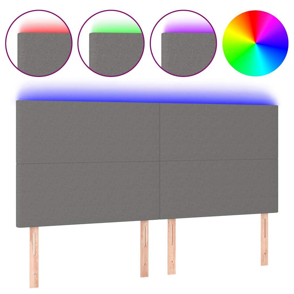 Testiera a LED GrigioScuro /128cm inTessuto