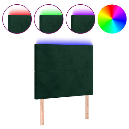 Testiera a LED Verde Scuro 90x5x118/128 cm in Velluto | homemem39
