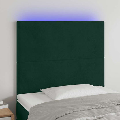 Testiera a LED Verde Scuro 100x5x118/128cm in Velluto | homemem39