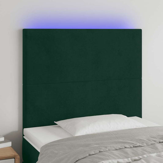 Testiera a LED Verde Scuro 100x5x118/128cm in Velluto | homemem39