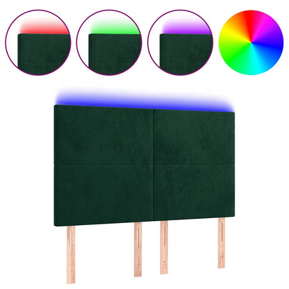 Testiera a LED Verde Scuro 144x5x118/128cm in Velluto | homemem39