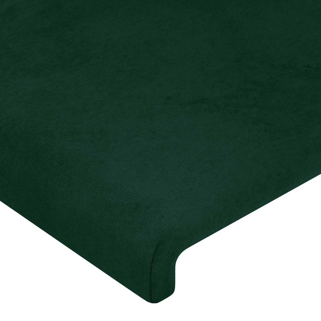 Testiera a LED Verde Scuro 200x5x118/128 cm in Velluto
