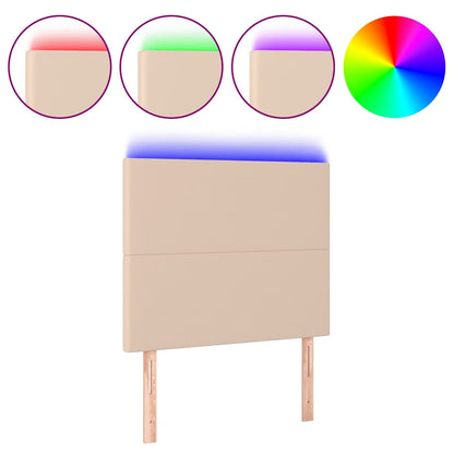 Testiera a LED Cappuccino /128 cm in Similpelle