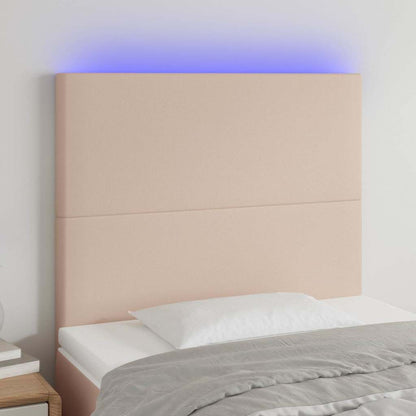 Testiera a LED Cappuccino /128 cm in Similpelle