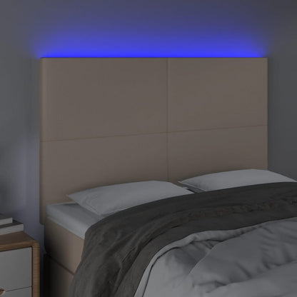 Testiera a LED cappuccino 144x5x118/128 cm in Similpelle | homemem39