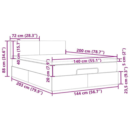 Testiera a LED Grigio Chiaro 144x5x118/128 cm in Velluto