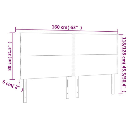 Testiera a LED Blu Scuro 160x5x118/128 cm in Velluto | homemem39