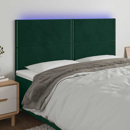 Testiera a LED Verde Scuro 200x5x118/128 cm in Velluto | homemem39