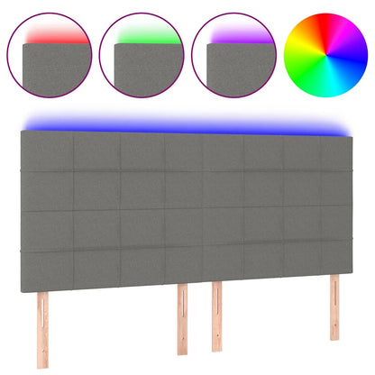 Testiera a LED GrigioScuro /128cm inTessuto