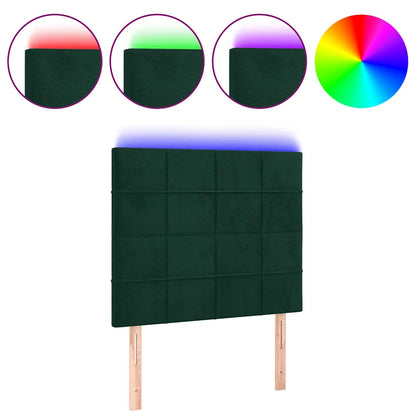 Testiera a LED verde Scuro 80x5x118/128 cm in Velluto | homemem39