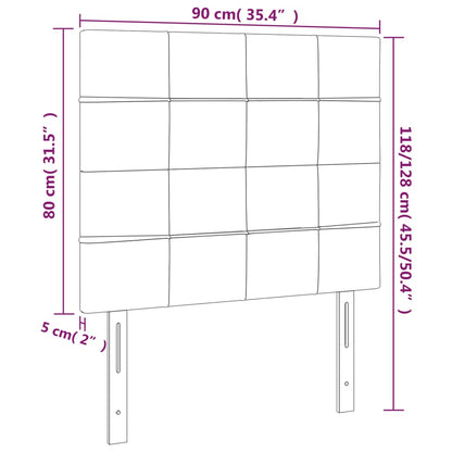 Testiera a LED nero 90x5x118/128 cm in Velluto | homemem39