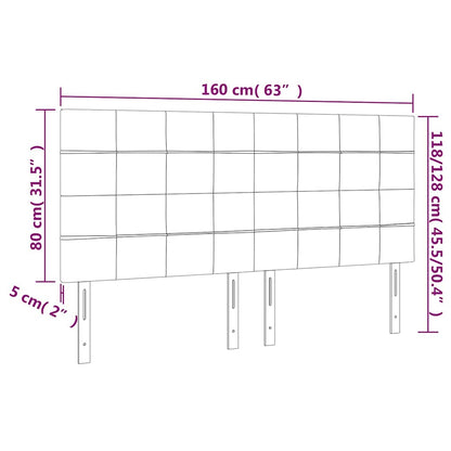 Testiera a LED Blu Scuro 160x5x118/128 cm in Velluto | homemem39