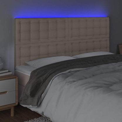 Testiera a LED Cappuccino /128 cm in Similpelle