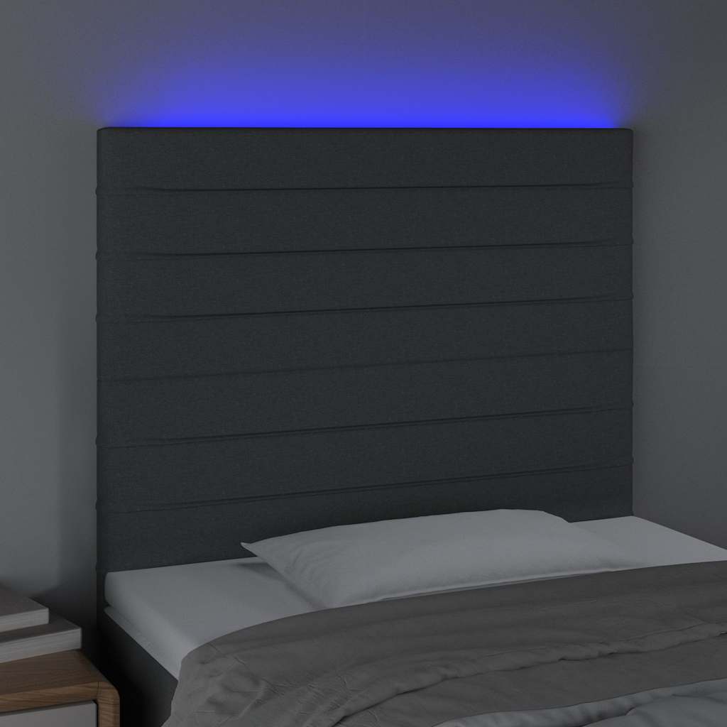 Testiera a LED GrigioScuro /128cm inTessuto