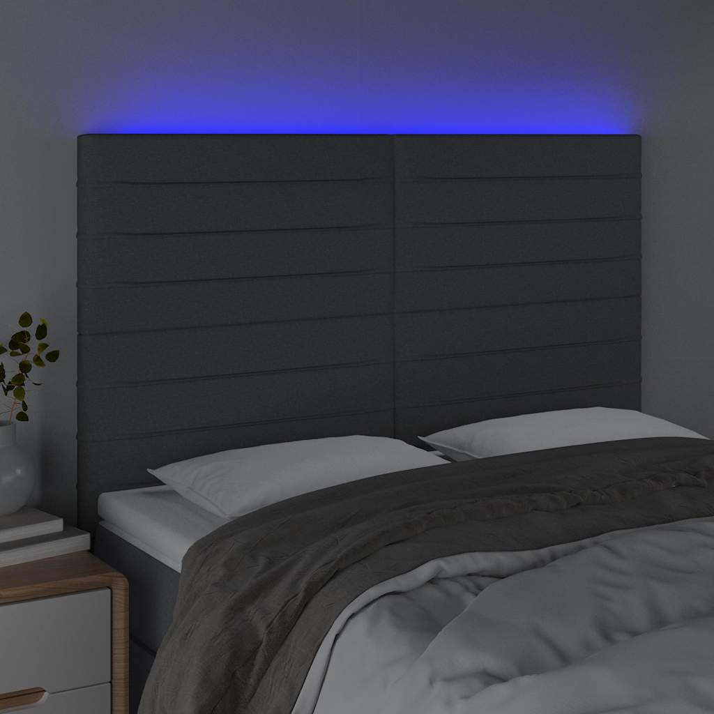 Testiera a LED GrigioScuro /128cm inTessuto