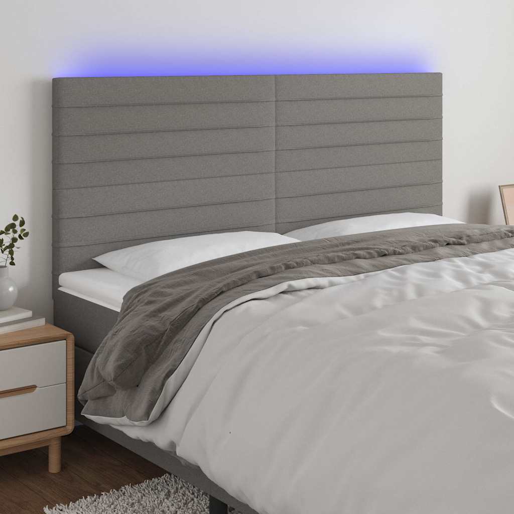 Testiera a LED GrigioScuro /128cm inTessuto