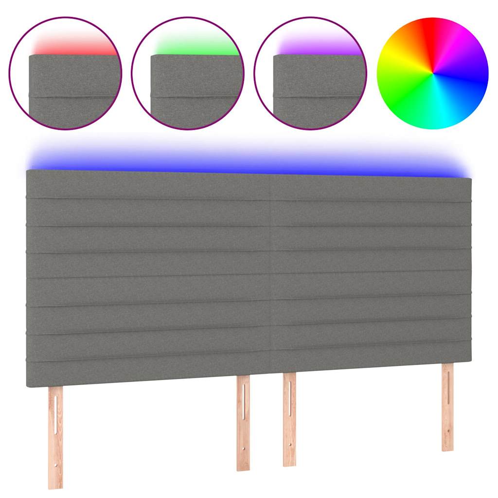 Testiera a LED GrigioScuro /128cm inTessuto