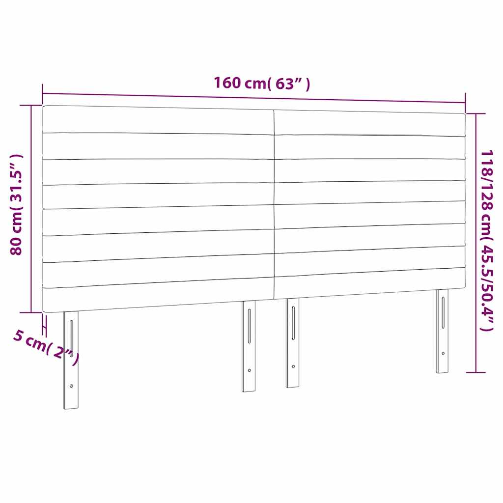 Testiera a LED Blu Scuro 160x5x118/128 cm in Velluto | homemem39