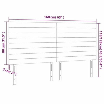 Testiera a LED Blu Scuro 160x5x118/128 cm in Velluto | homemem39