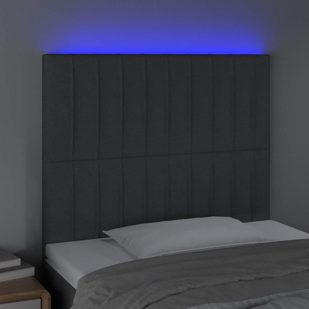Testiera a LED GrigioScuro /128cm inTessuto