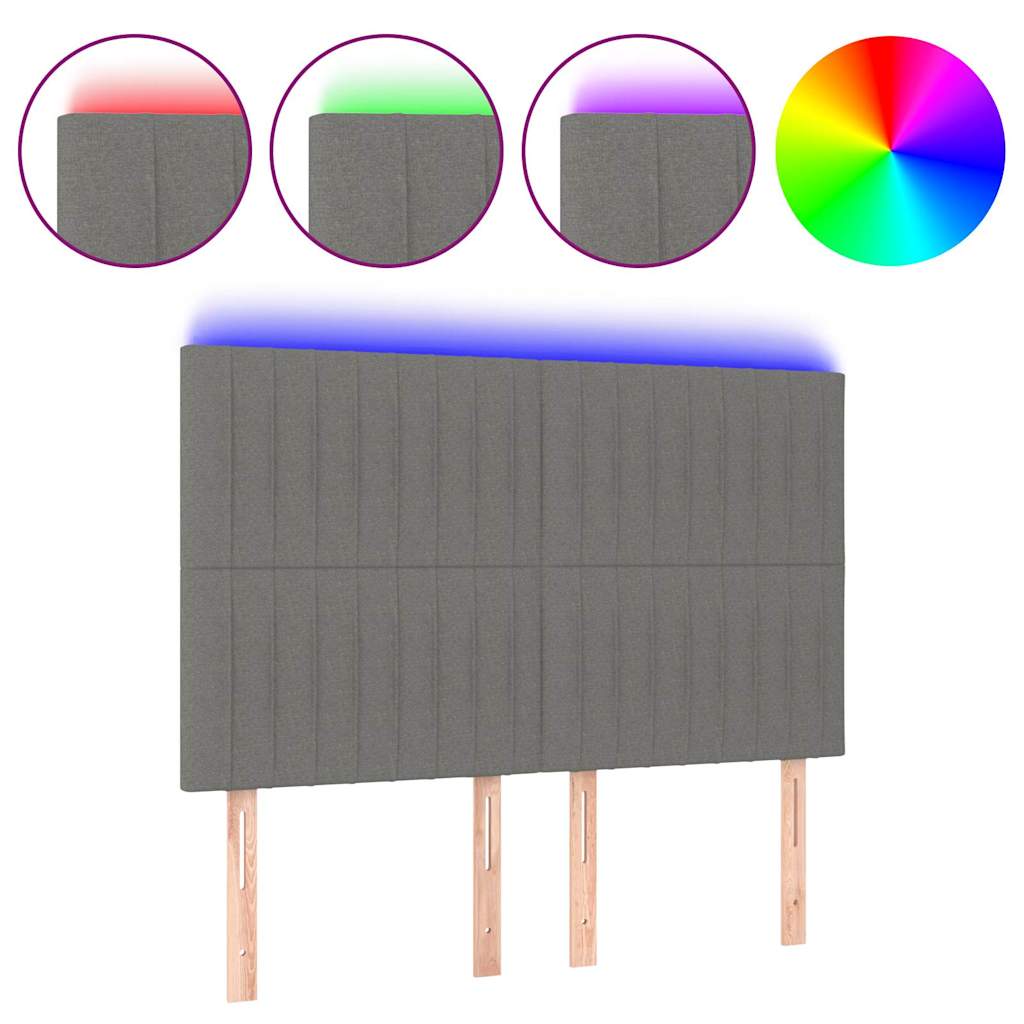 Testiera a LED GrigioScuro /128cm inTessuto
