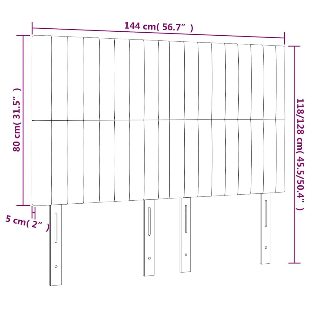 Testiera a LED Blu Scuro 144x5x118/128 cm in Velluto | homemem39