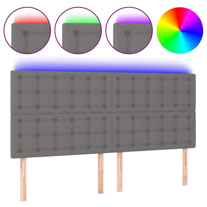 Testiera a LED GrigioScuro /128cm inTessuto