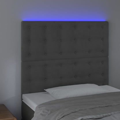 Testiera a LED Grigio Scuro 80x5x118/128 cm in Velluto - homemem39