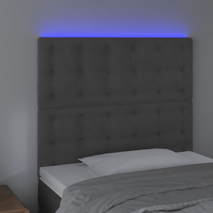 Testiera a LED Grigio Scuro 90x5x118/128 cm in Velluto - homemem39