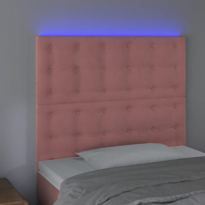 Testiera a LED Rosa 90x5x118/128 cm in Velluto - homemem39