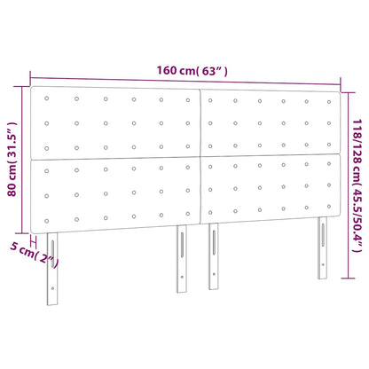 Testiera a LED Blu Scuro 160x5x118/128 cm in Velluto | homemem39