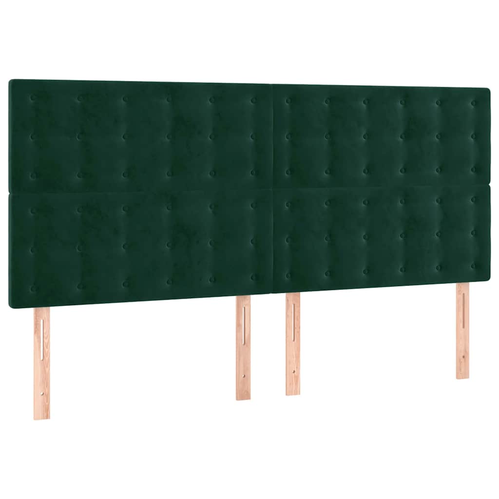 Testiera a LED Verde Scuro 200x5x118/128 cm in Velluto