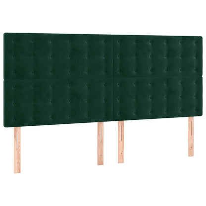 Testiera a LED Verde Scuro 200x5x118/128 cm in Velluto
