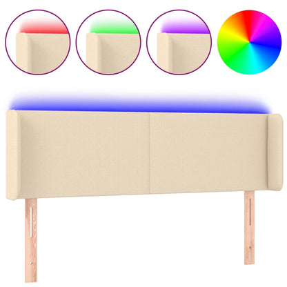 Testiera a LED Crema 147x16x78/88 cm in Tessuto - homemem39