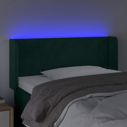Testiera a LED Verde Scuro 83x16x78/88 cm in Velluto