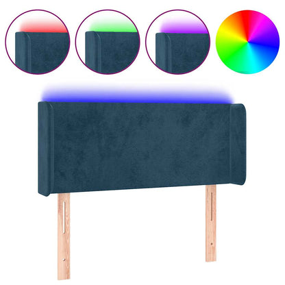 Testiera a LED Blu Scuro 83x16x78/88 cm in Velluto