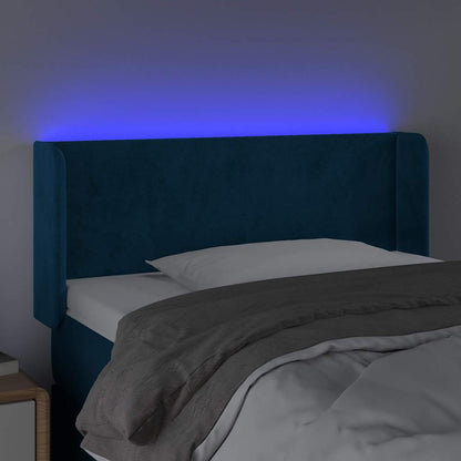 Testiera a LED Blu Scuro 83x16x78/88 cm in Velluto