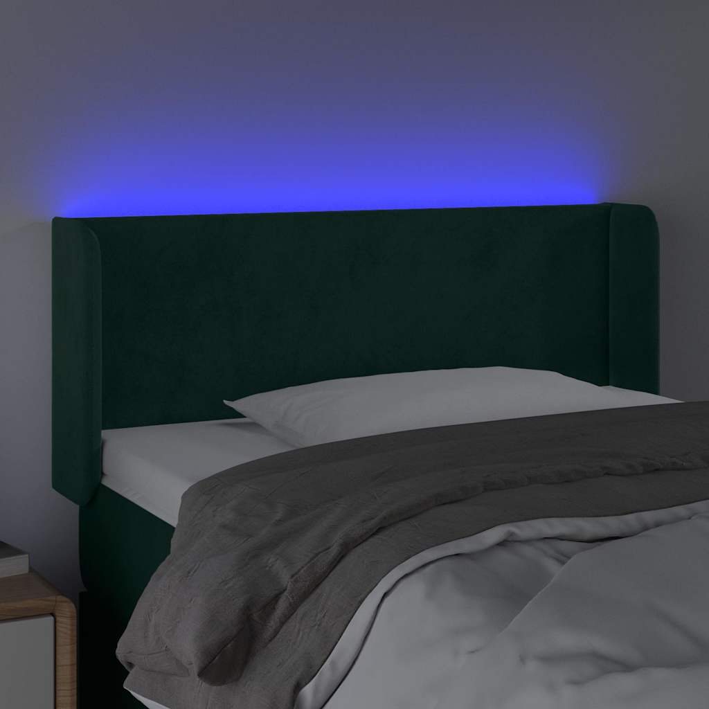 Testiera a LED Verde scuro 93x16x78/88 cm in Velluto