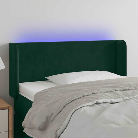 Testiera a LED Verde scuro 93x16x78/88 cm in Velluto