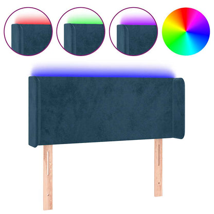 Testiera a LED Blu scuro 93x16x78/88 cm in Velluto
