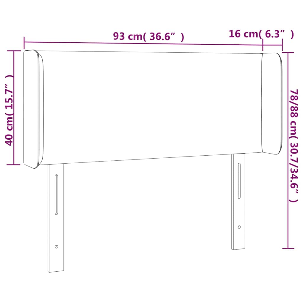 Testiera a LED Blu scuro 93x16x78/88 cm in Velluto | homemem39